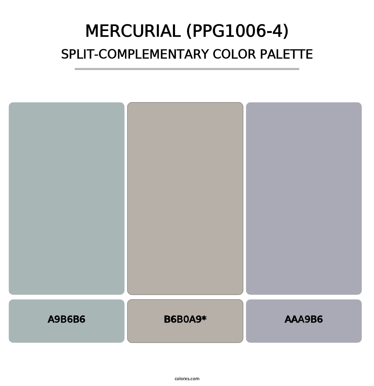 Mercurial (PPG1006-4) - Split-Complementary Color Palette