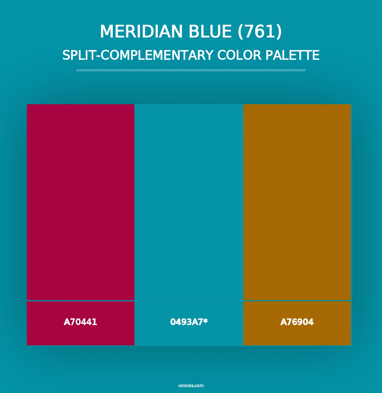 Meridian Blue (761) - Split-Complementary Color Palette