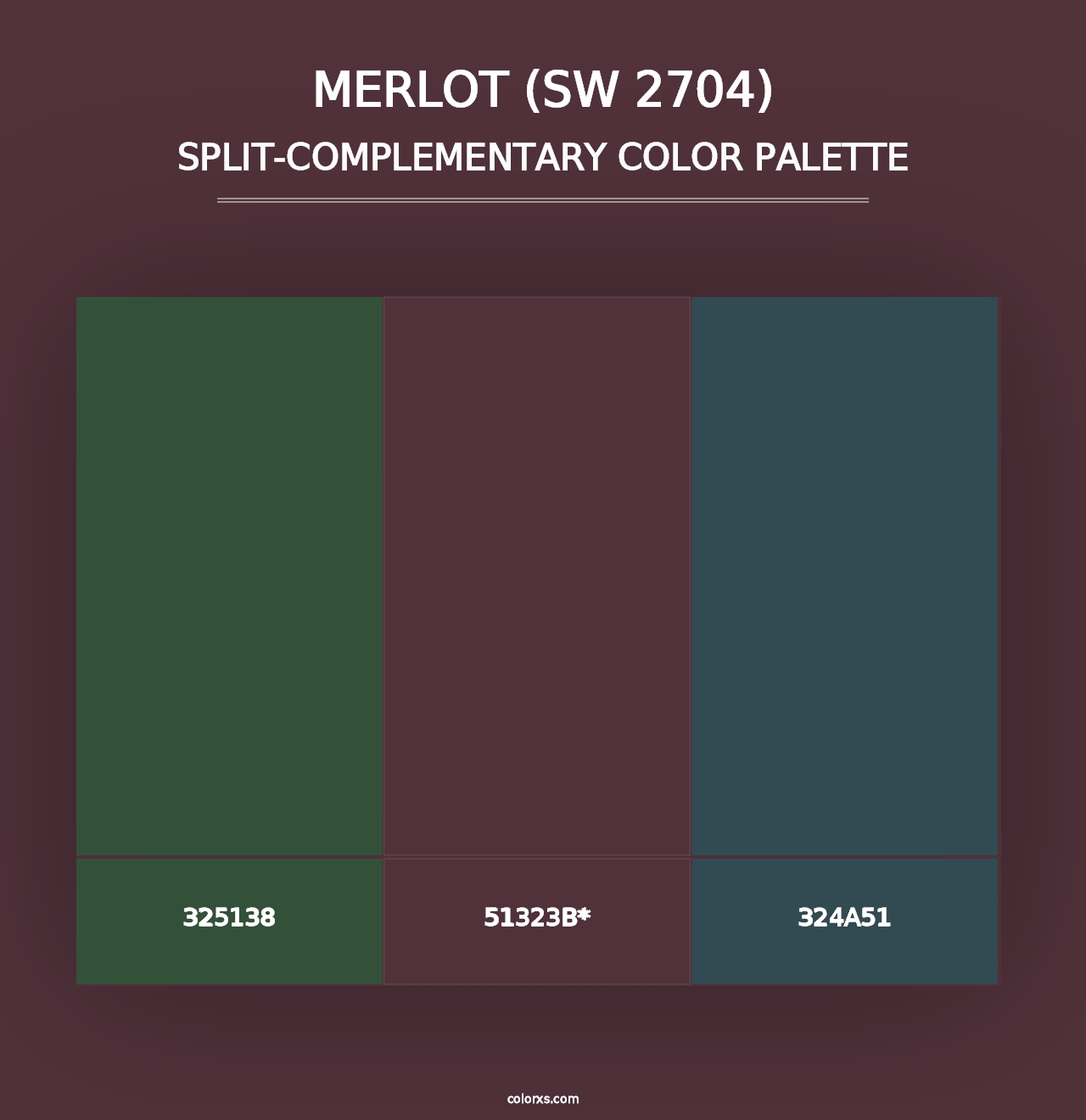 Merlot (SW 2704) - Split-Complementary Color Palette