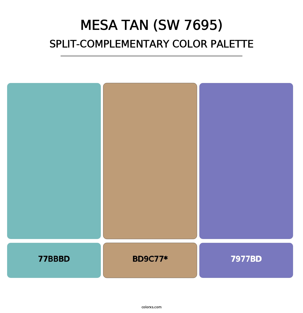 Mesa Tan (SW 7695) - Split-Complementary Color Palette