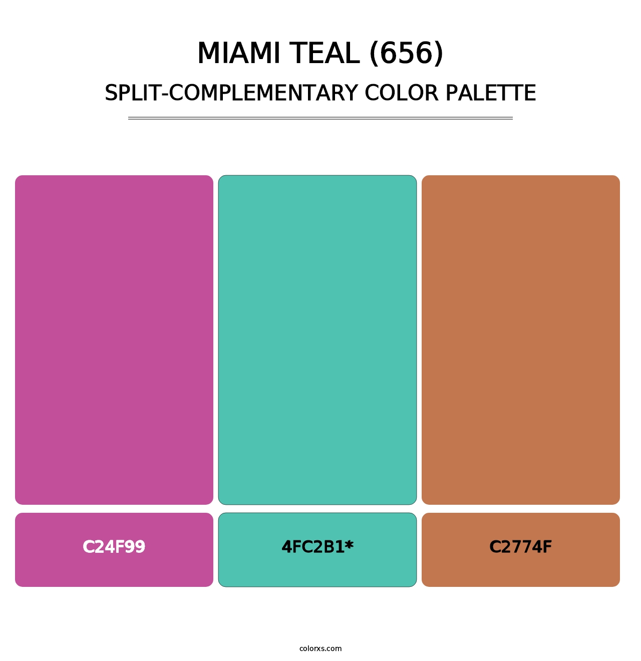 Miami Teal (656) - Split-Complementary Color Palette