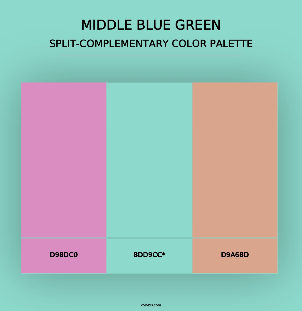 Middle Blue Green - Split-Complementary Color Palette