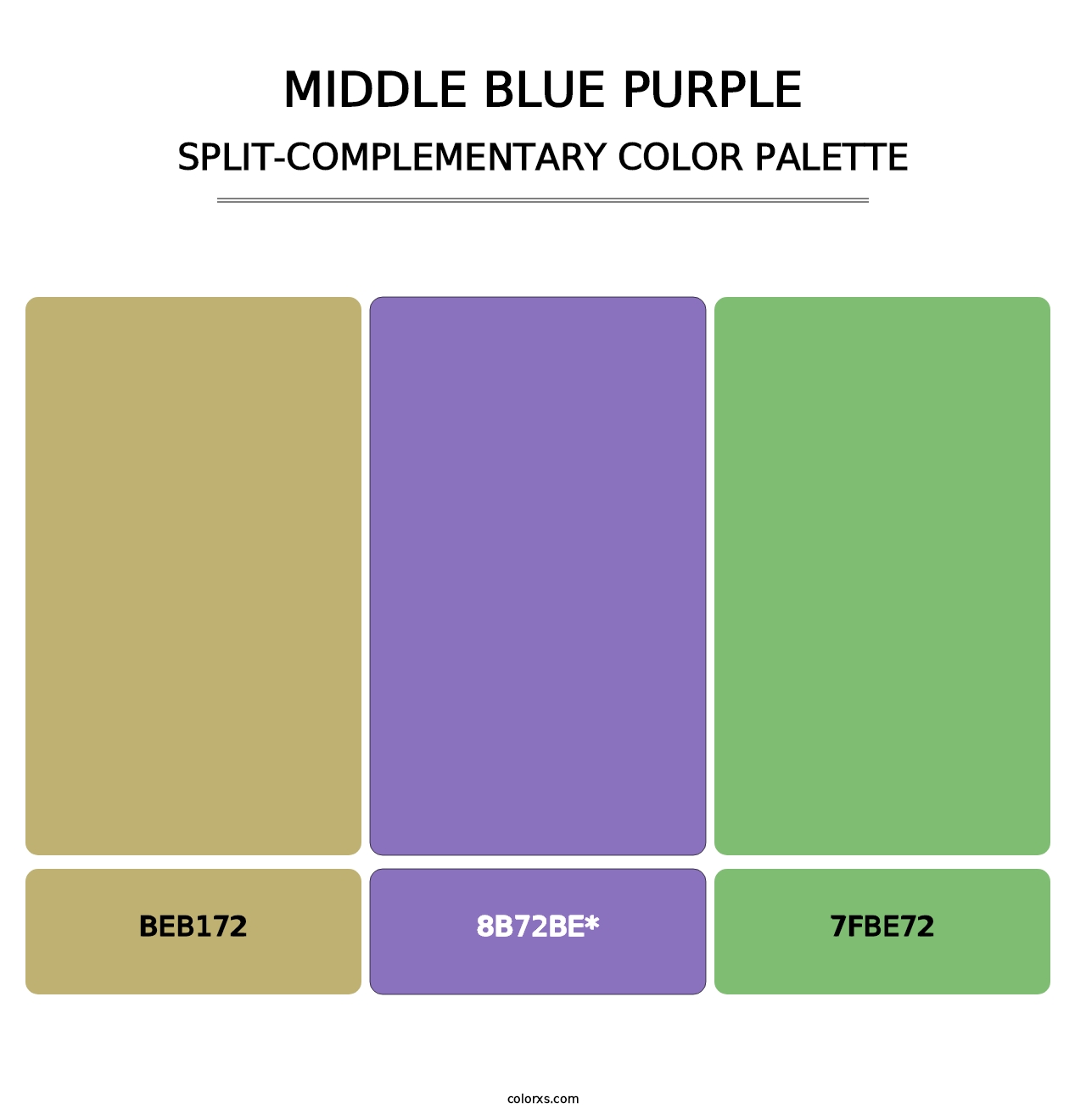 Middle Blue Purple - Split-Complementary Color Palette