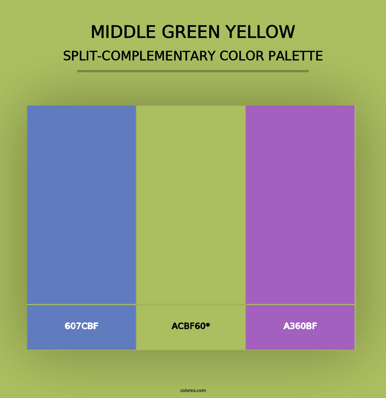 Middle Green Yellow - Split-Complementary Color Palette