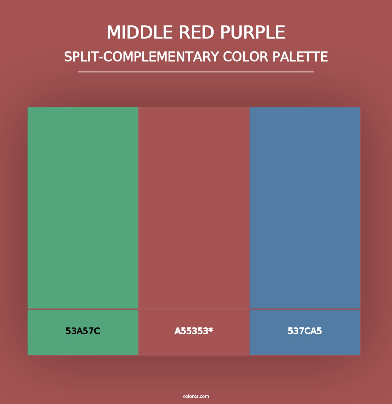 Middle Red Purple - Split-Complementary Color Palette