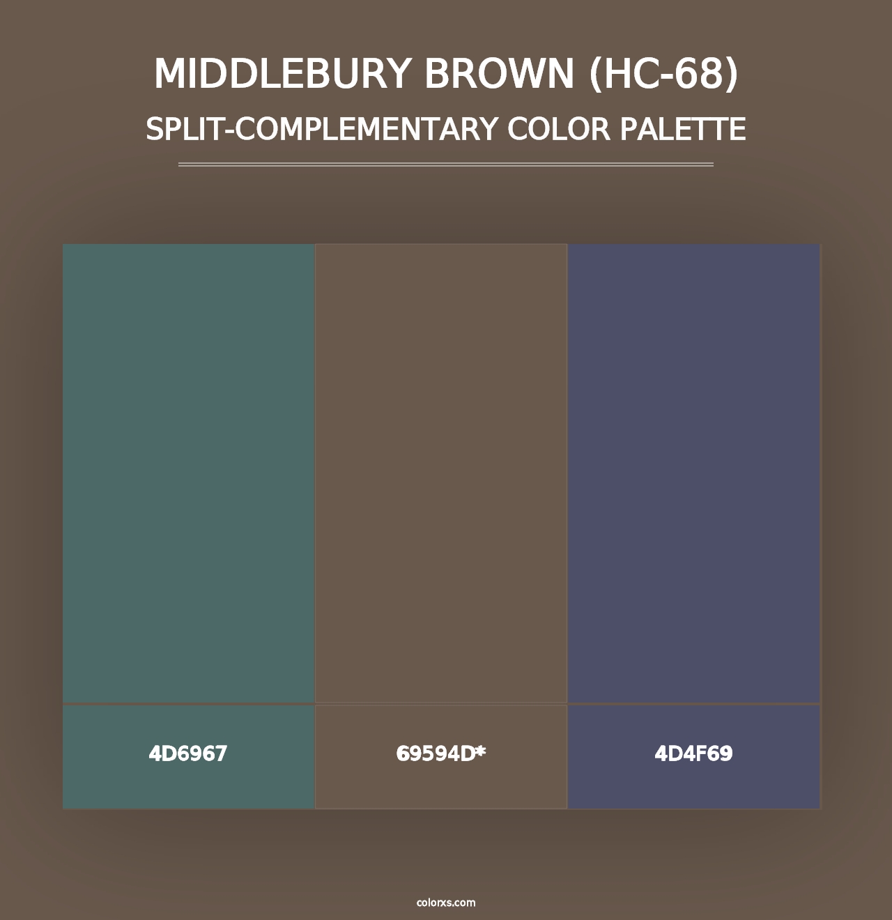 Middlebury Brown (HC-68) - Split-Complementary Color Palette