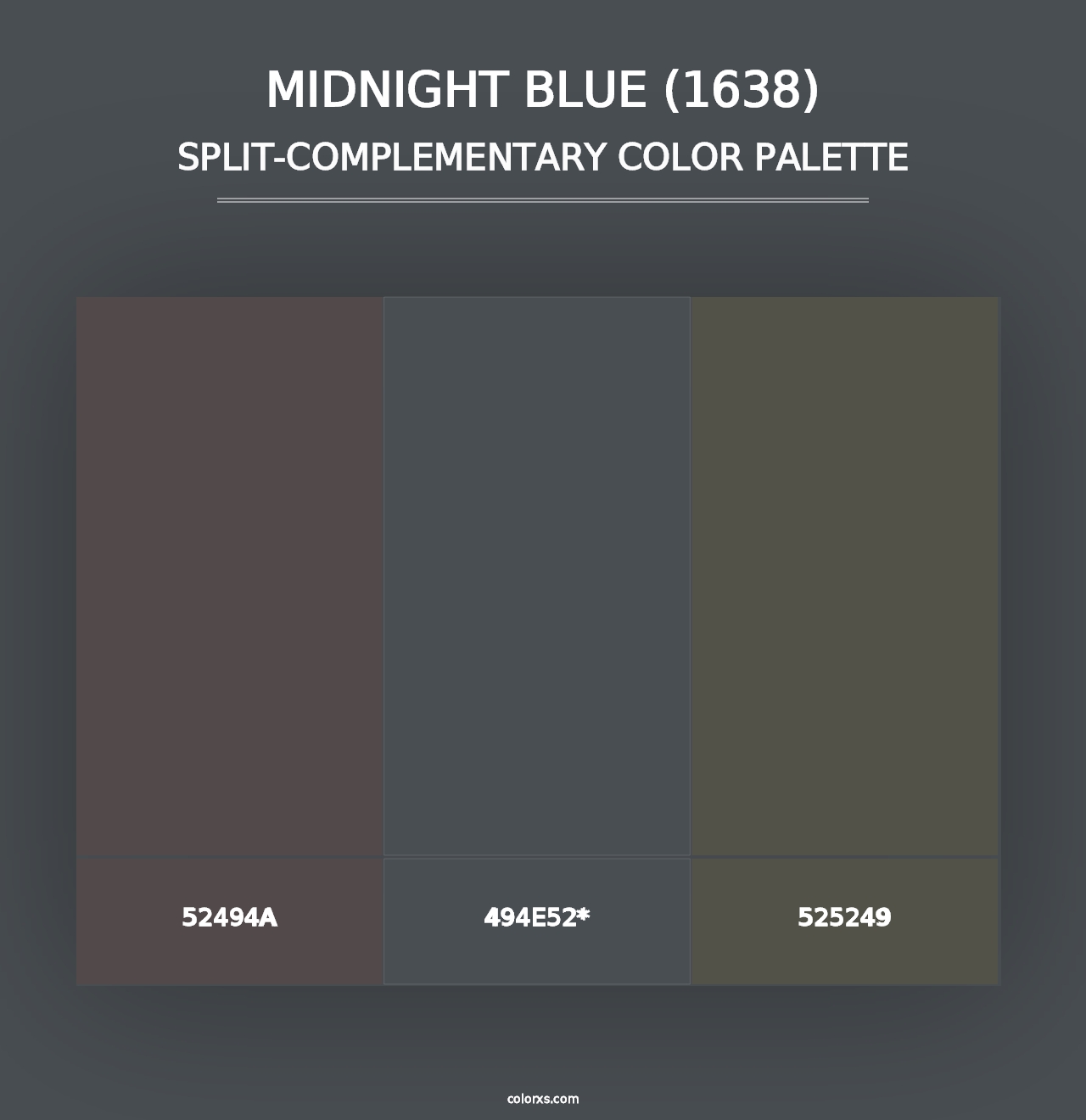 Midnight Blue (1638) - Split-Complementary Color Palette