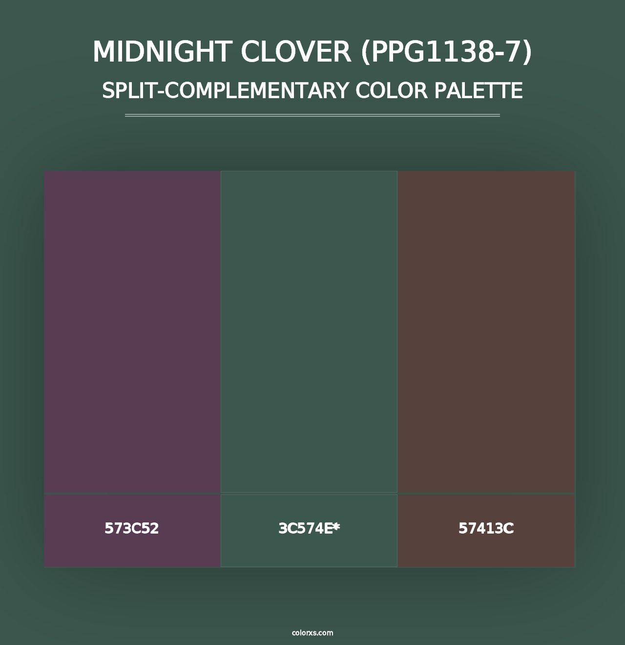 Midnight Clover (PPG1138-7) - Split-Complementary Color Palette