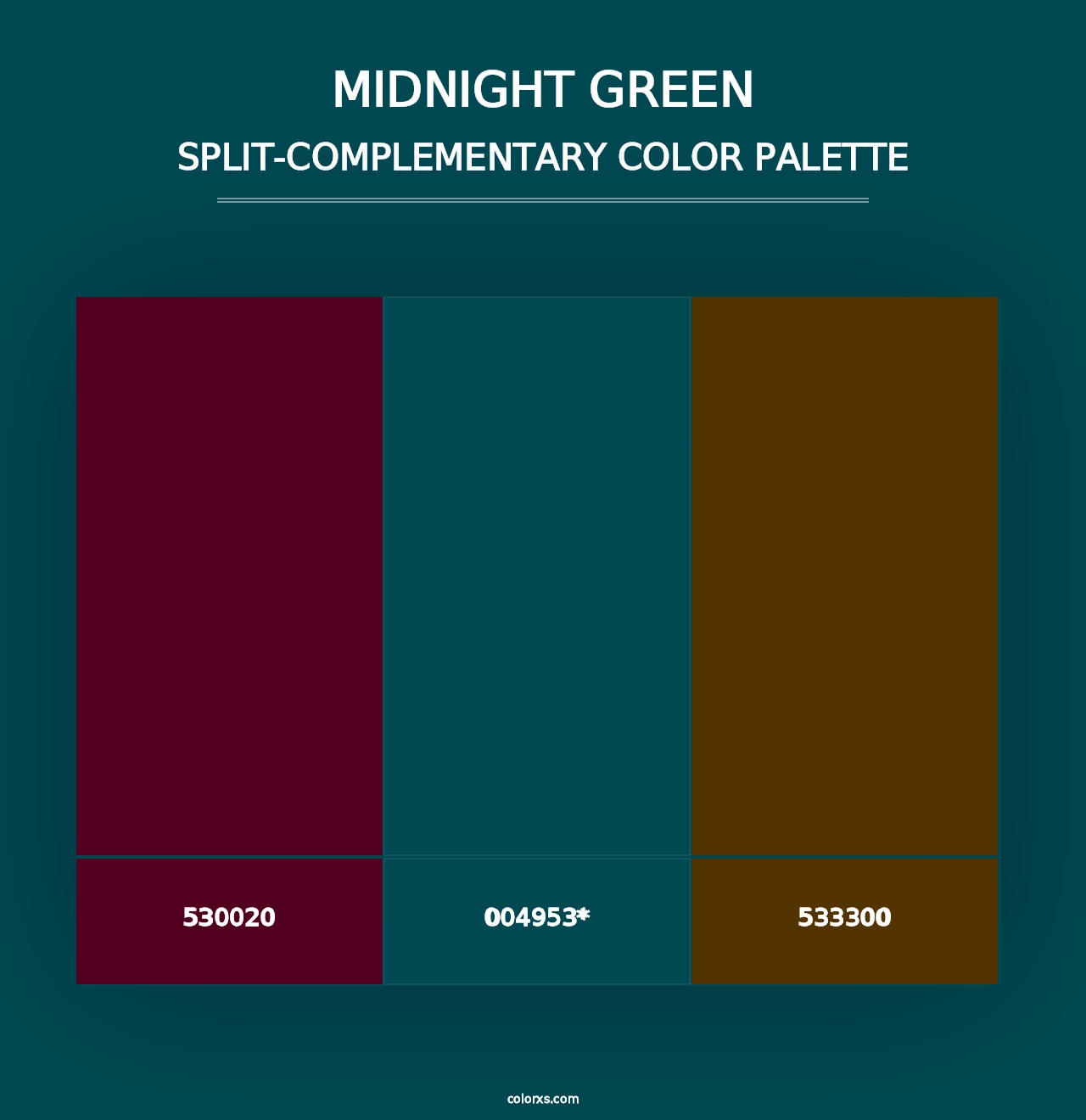 Midnight Green - Split-Complementary Color Palette