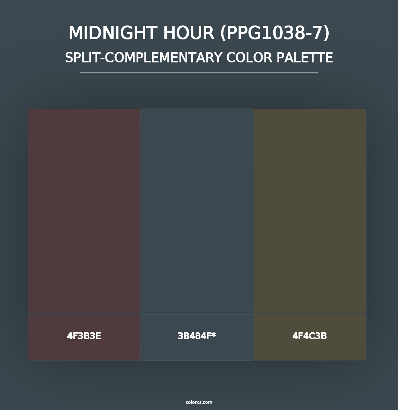 Midnight Hour (PPG1038-7) - Split-Complementary Color Palette