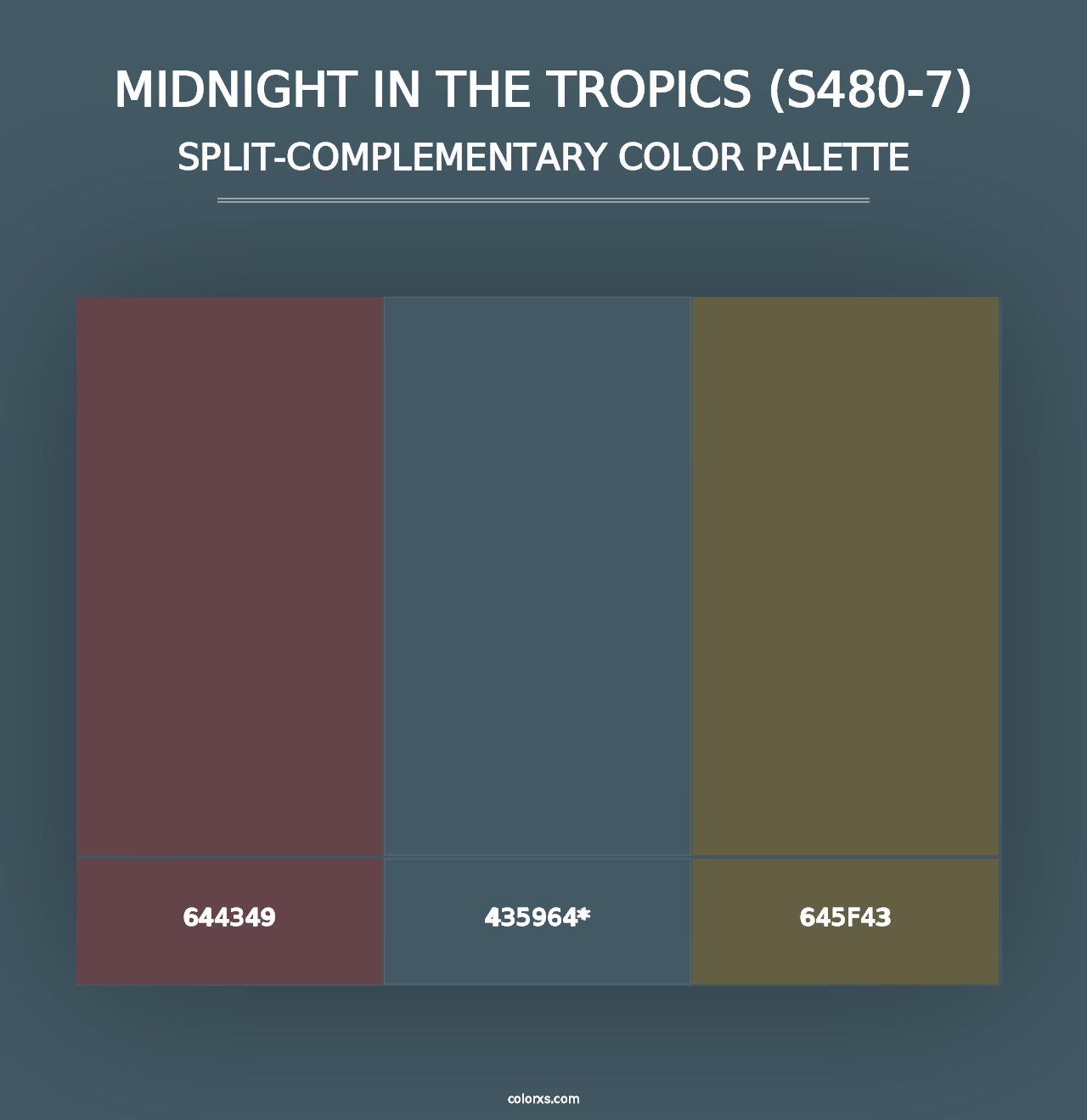 Midnight In The Tropics (S480-7) - Split-Complementary Color Palette