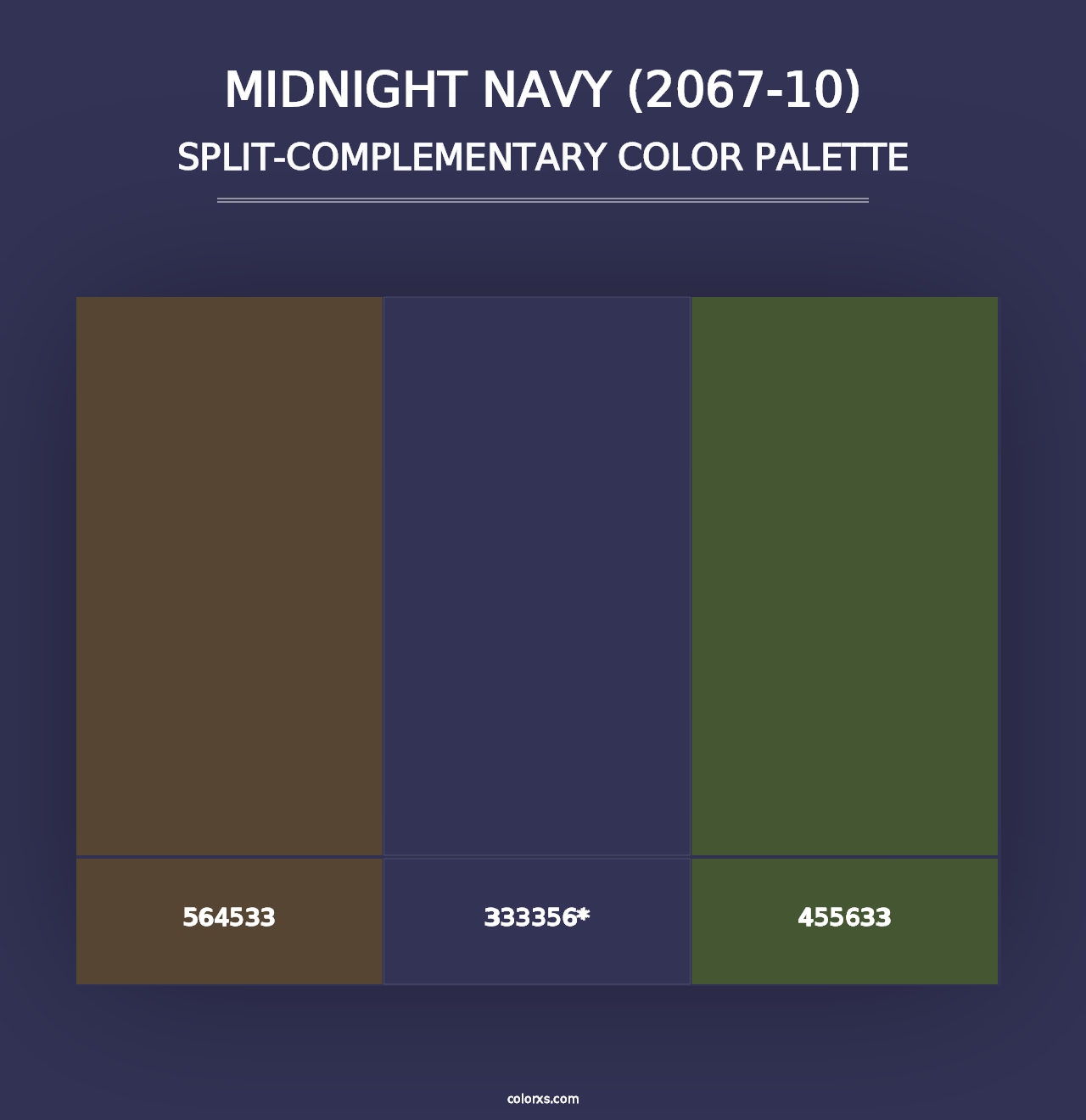 Midnight Navy (2067-10) - Split-Complementary Color Palette