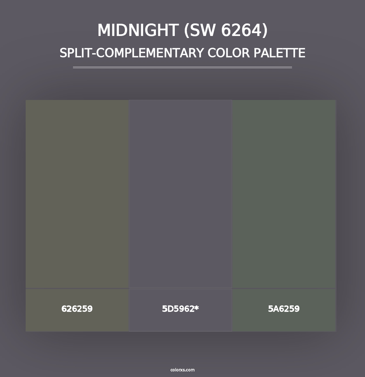 Midnight (SW 6264) - Split-Complementary Color Palette