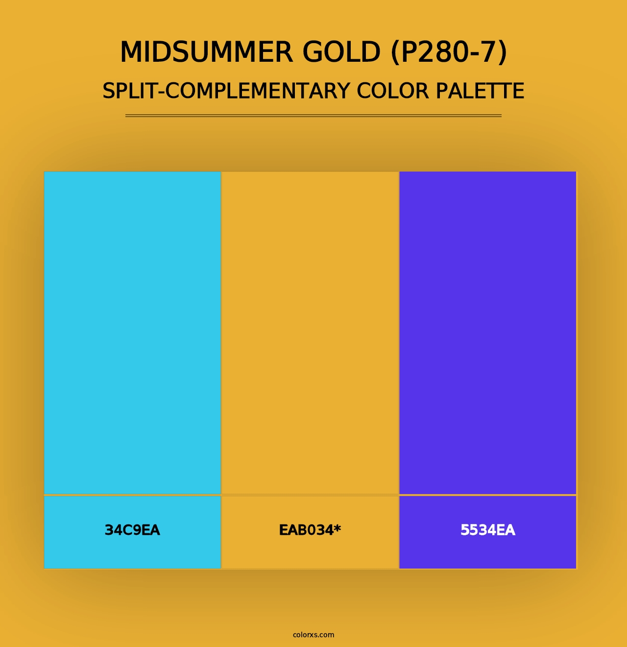 Midsummer Gold (P280-7) - Split-Complementary Color Palette