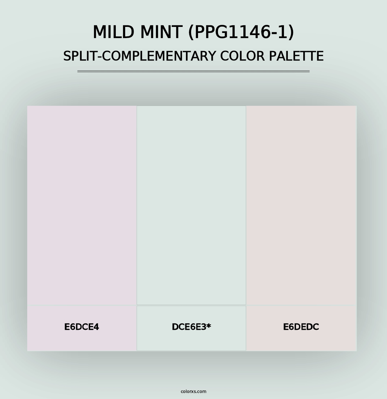 Mild Mint (PPG1146-1) - Split-Complementary Color Palette