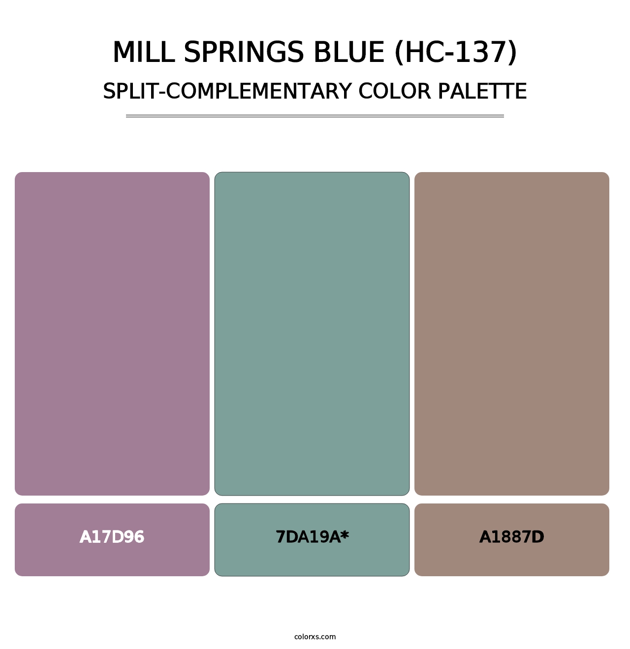 Mill Springs Blue (HC-137) - Split-Complementary Color Palette