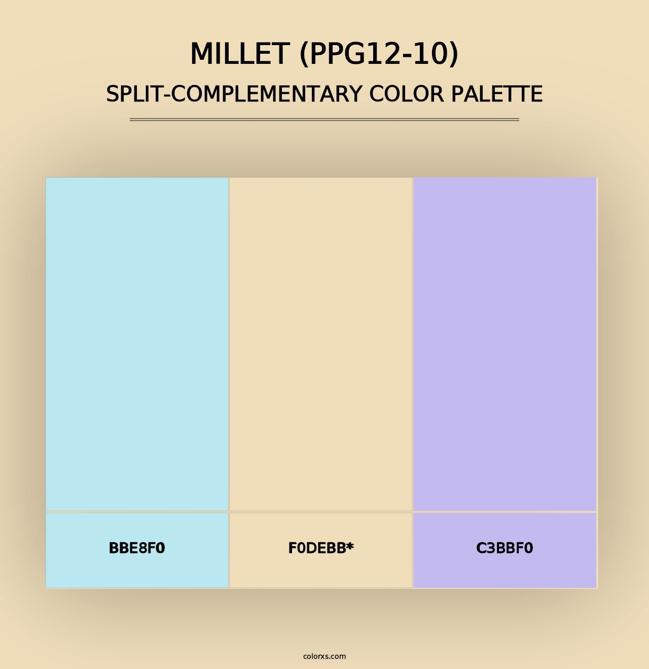 Millet (PPG12-10) - Split-Complementary Color Palette