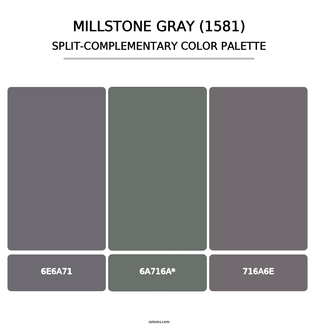 Millstone Gray (1581) - Split-Complementary Color Palette