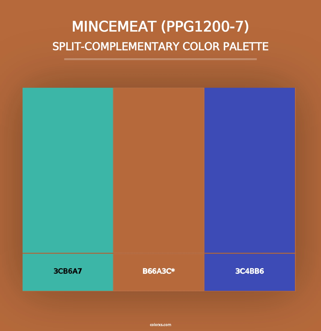 Mincemeat (PPG1200-7) - Split-Complementary Color Palette