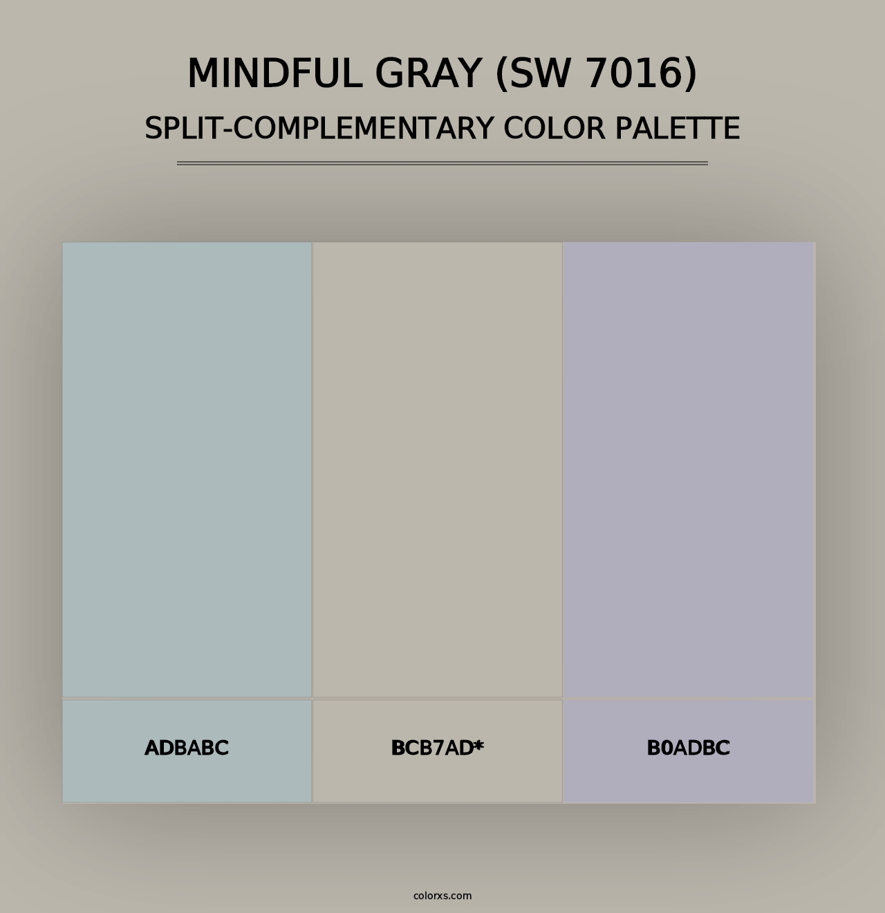 Mindful Gray (SW 7016) - Split-Complementary Color Palette