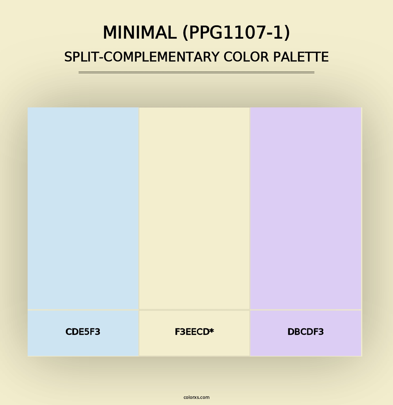 Minimal (PPG1107-1) - Split-Complementary Color Palette