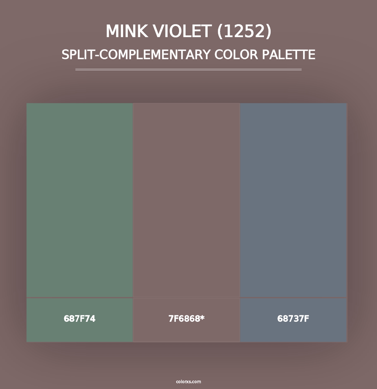 Mink Violet (1252) - Split-Complementary Color Palette