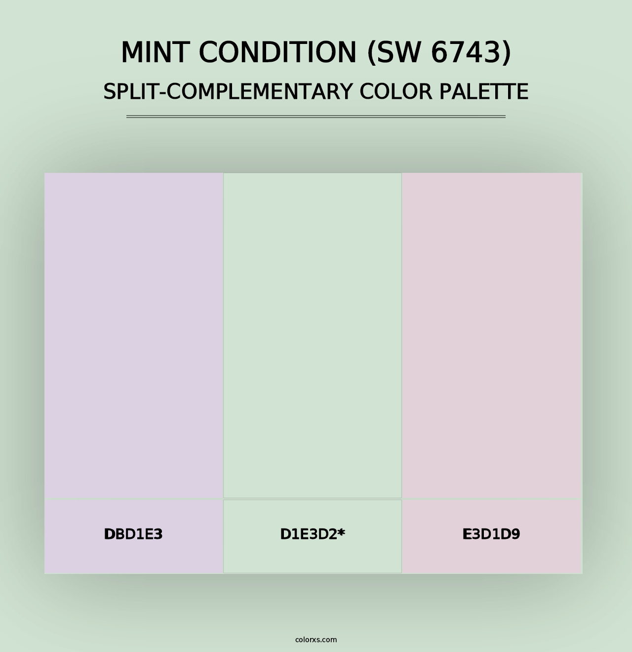 Mint Condition (SW 6743) - Split-Complementary Color Palette