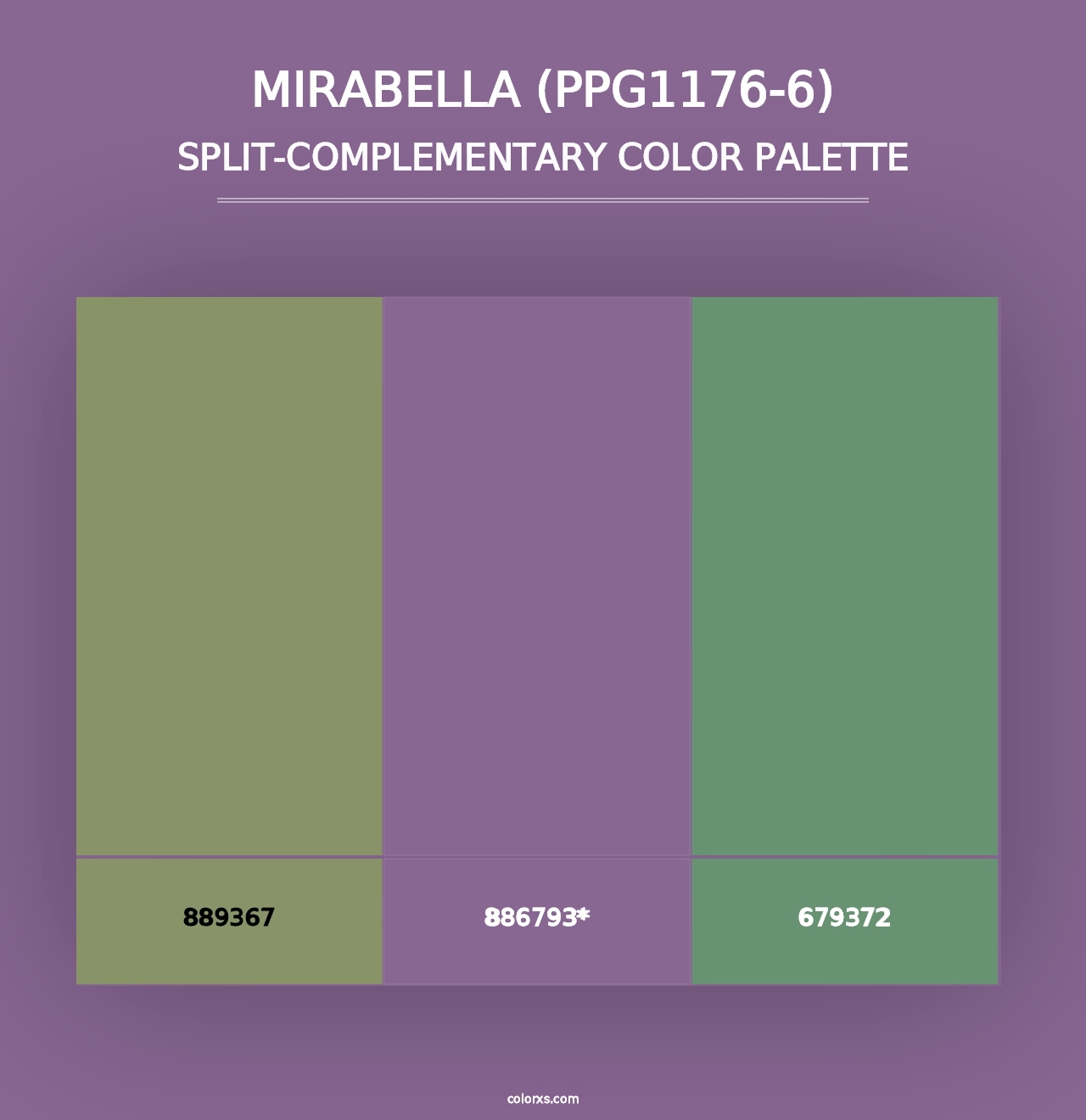 Mirabella (PPG1176-6) - Split-Complementary Color Palette