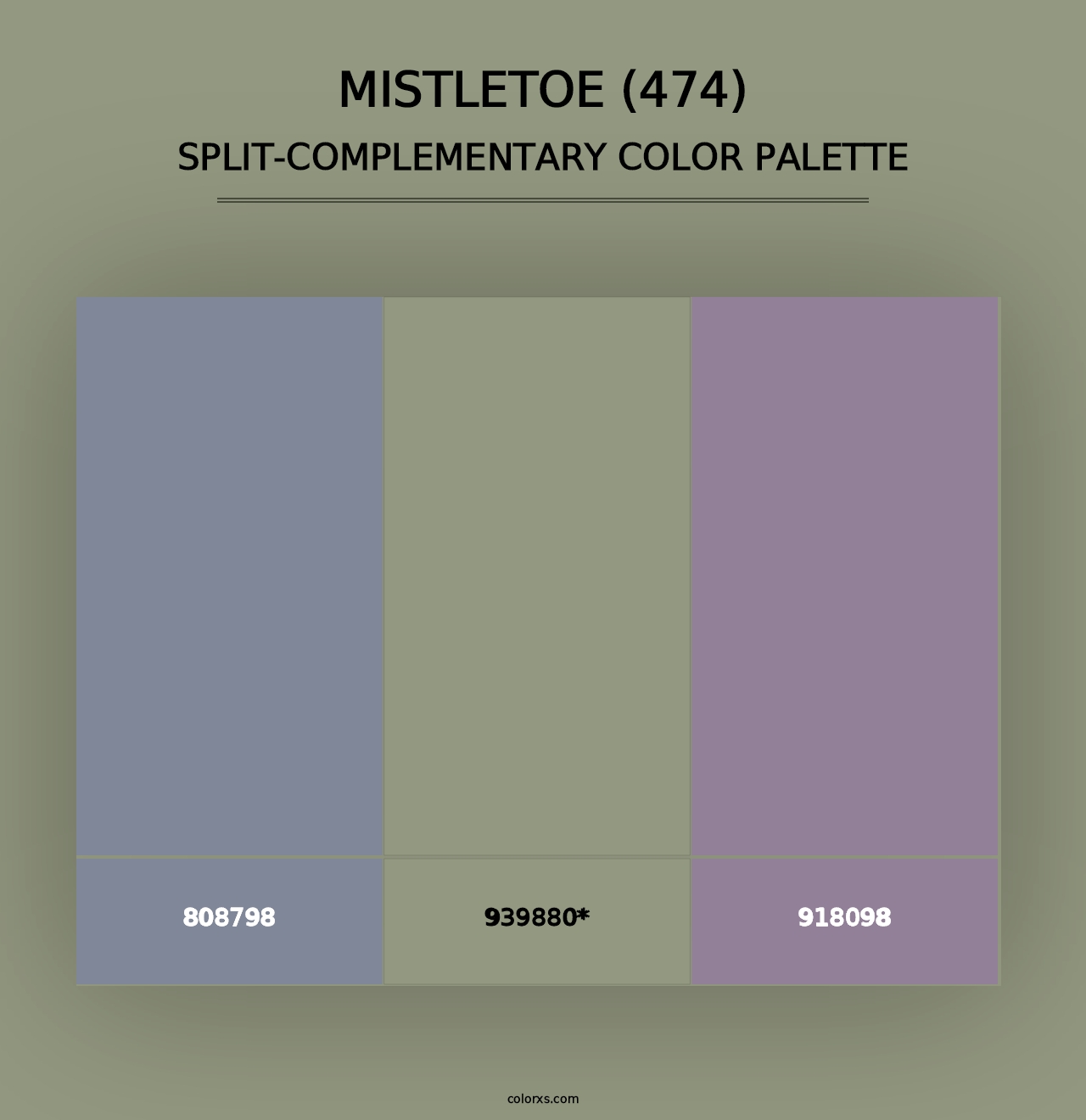 Mistletoe (474) - Split-Complementary Color Palette