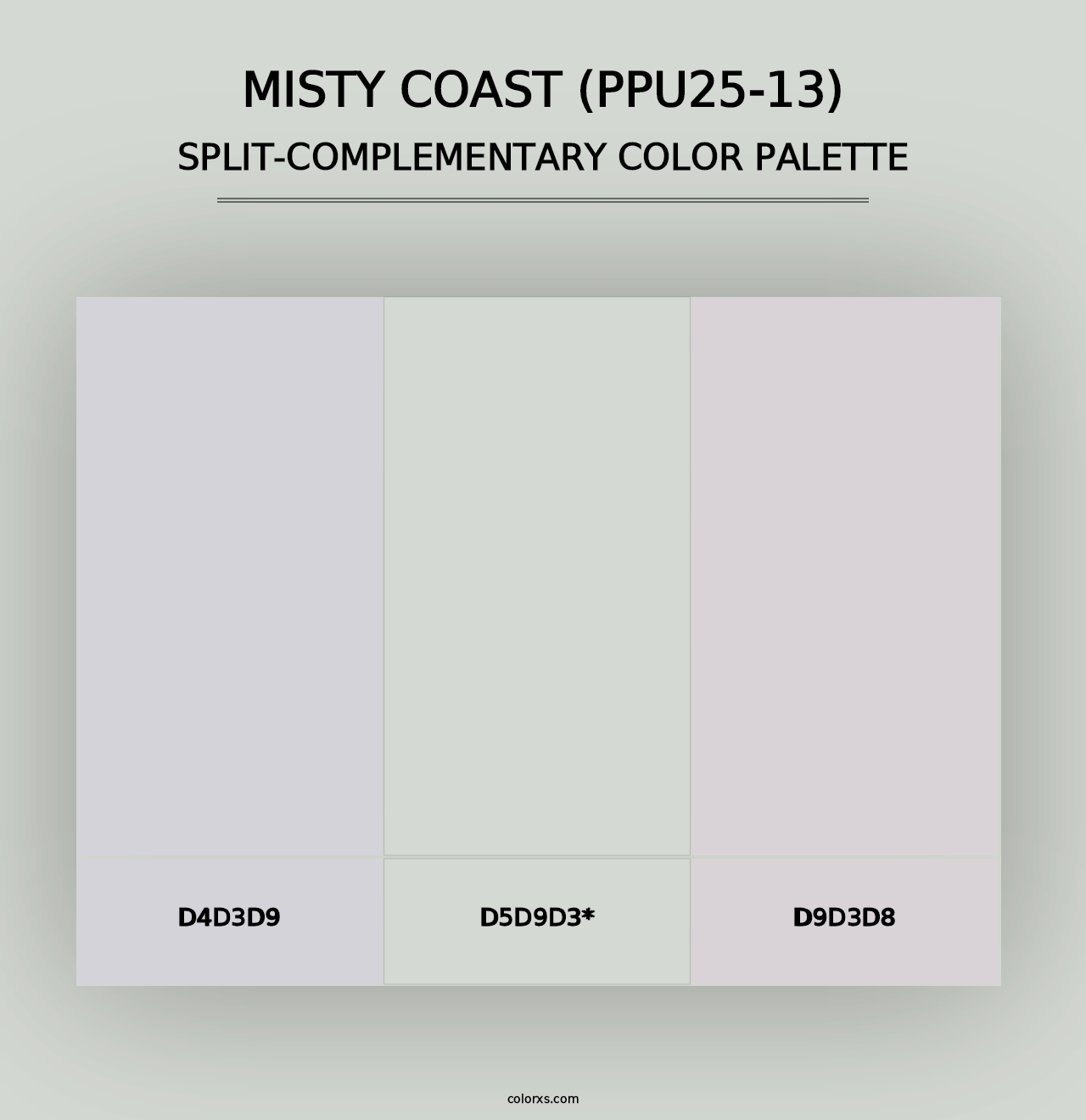 Misty Coast (PPU25-13) - Split-Complementary Color Palette