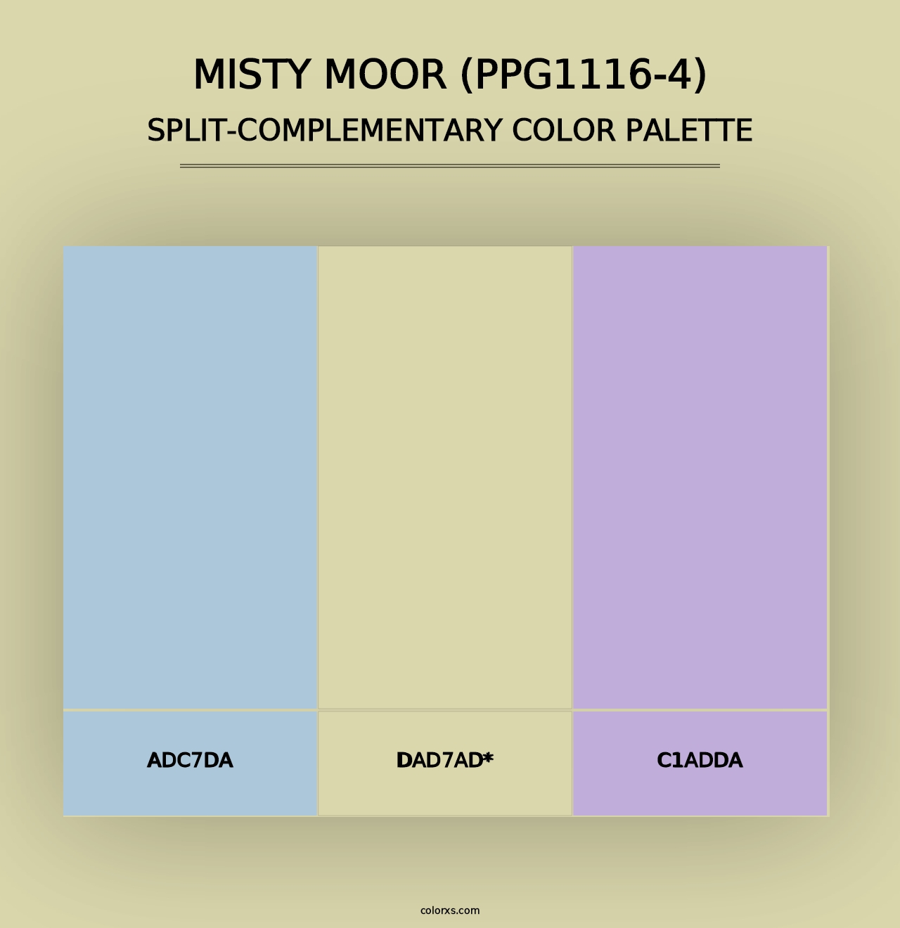 Misty Moor (PPG1116-4) - Split-Complementary Color Palette