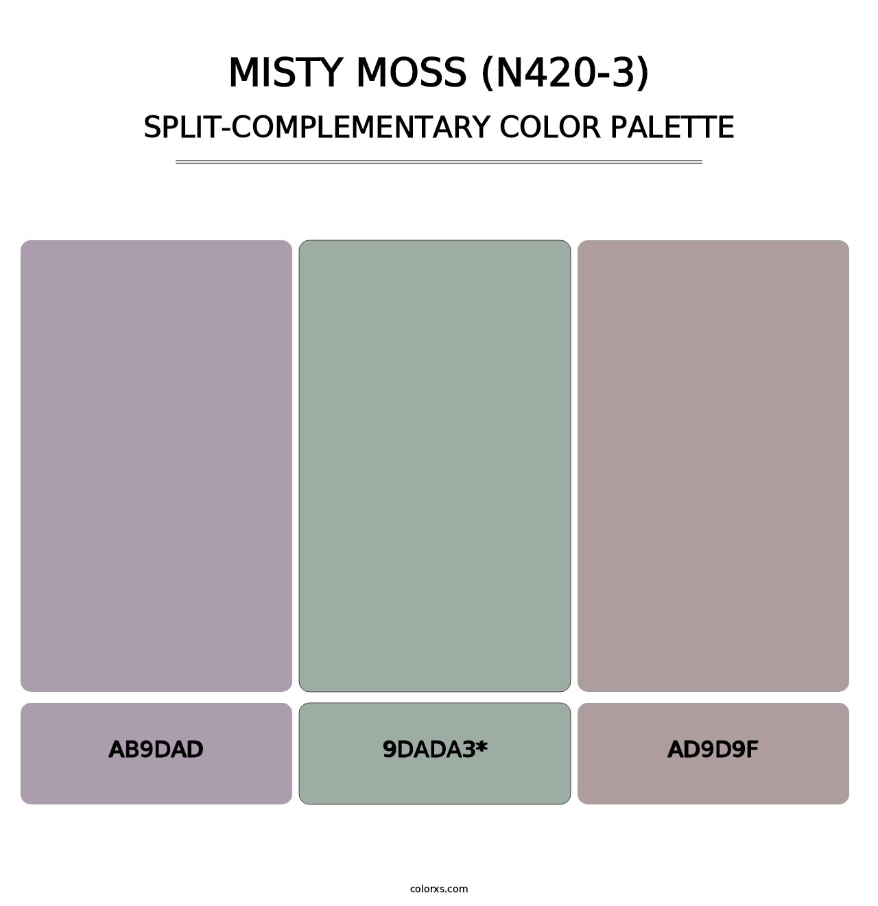 Misty Moss (N420-3) - Split-Complementary Color Palette