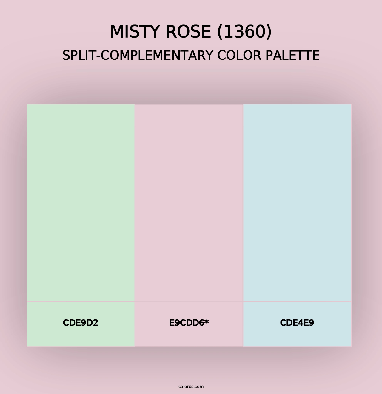 Misty Rose (1360) - Split-Complementary Color Palette