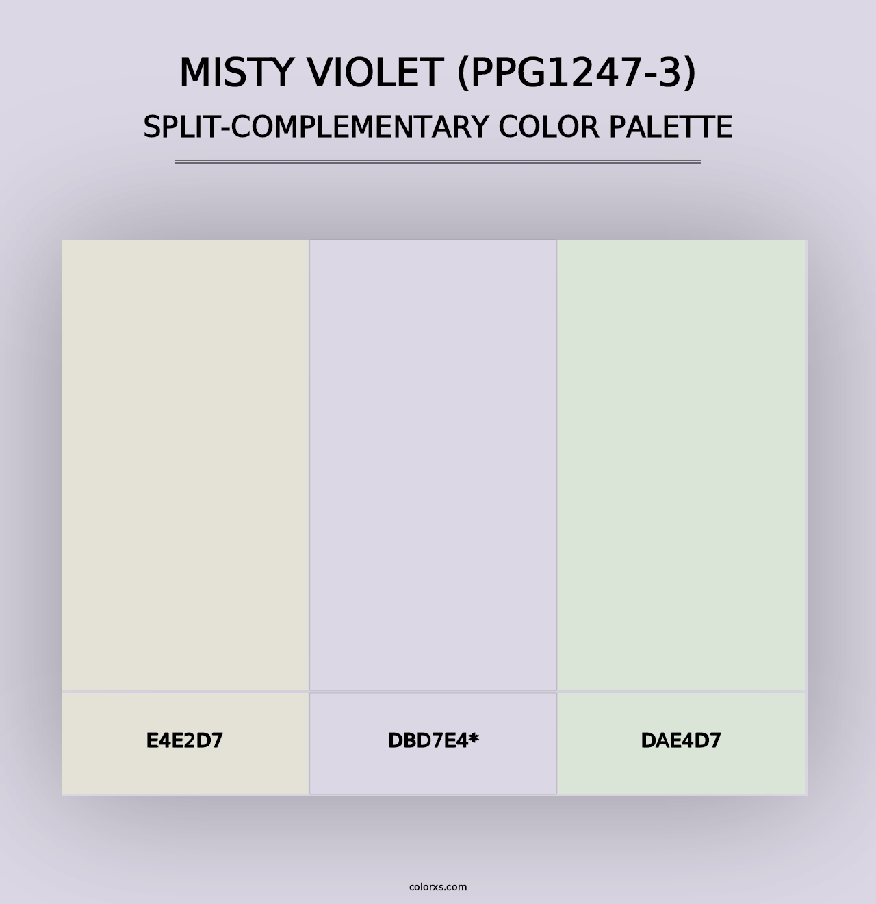 Misty Violet (PPG1247-3) - Split-Complementary Color Palette