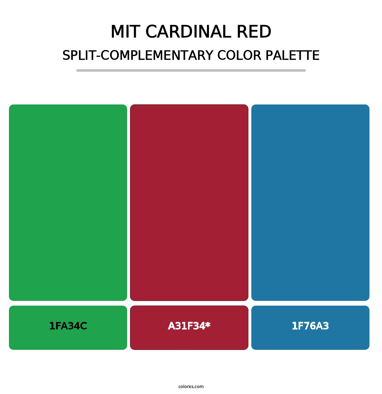 MIT Cardinal Red - Split-Complementary Color Palette