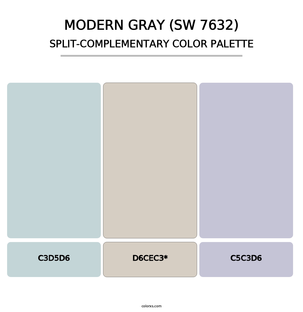 Modern Gray (SW 7632) - Split-Complementary Color Palette