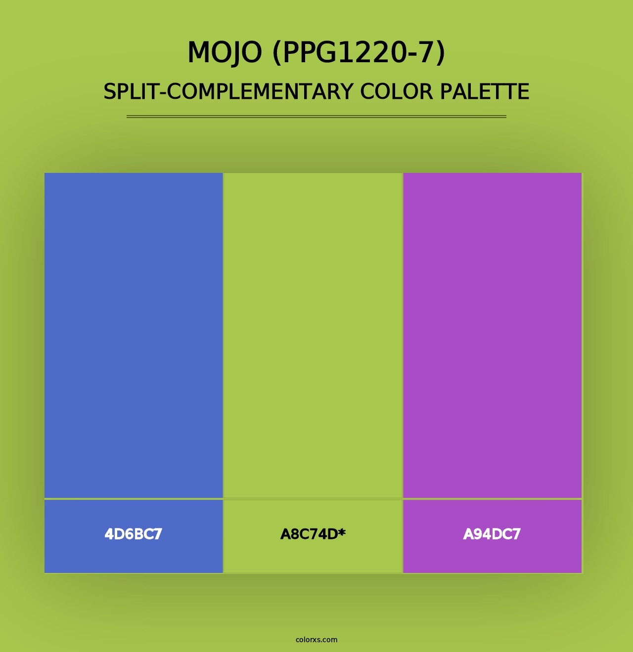 Mojo (PPG1220-7) - Split-Complementary Color Palette