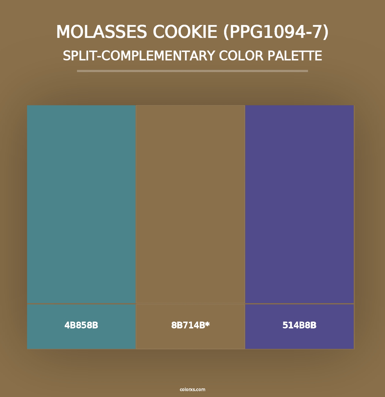 Molasses Cookie (PPG1094-7) - Split-Complementary Color Palette