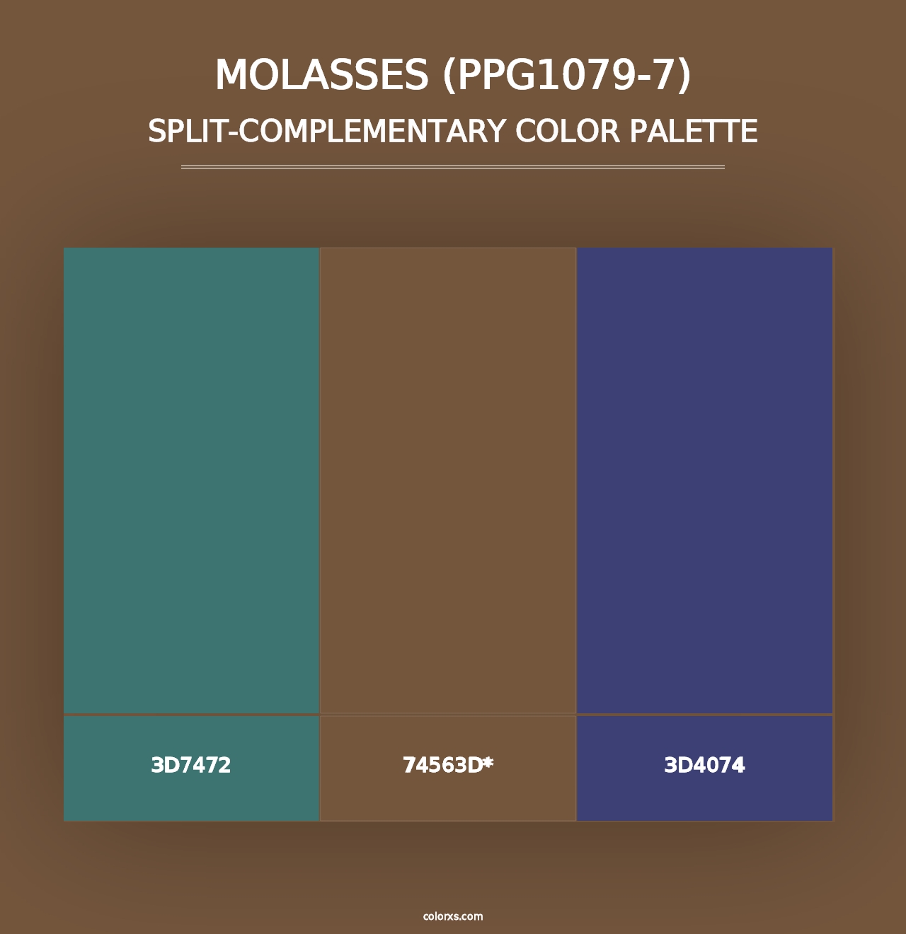 Molasses (PPG1079-7) - Split-Complementary Color Palette