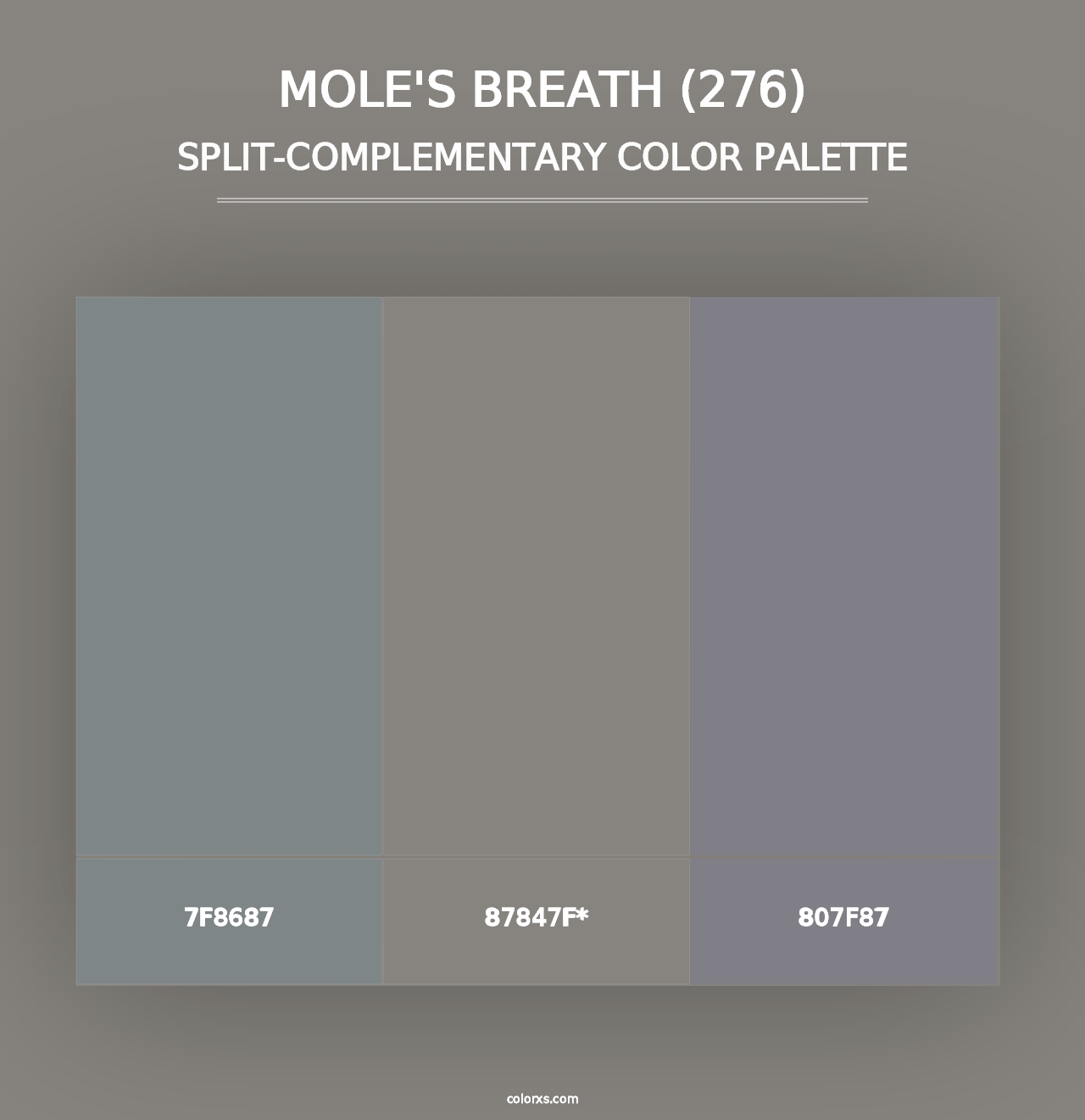 Mole's Breath (276) - Split-Complementary Color Palette