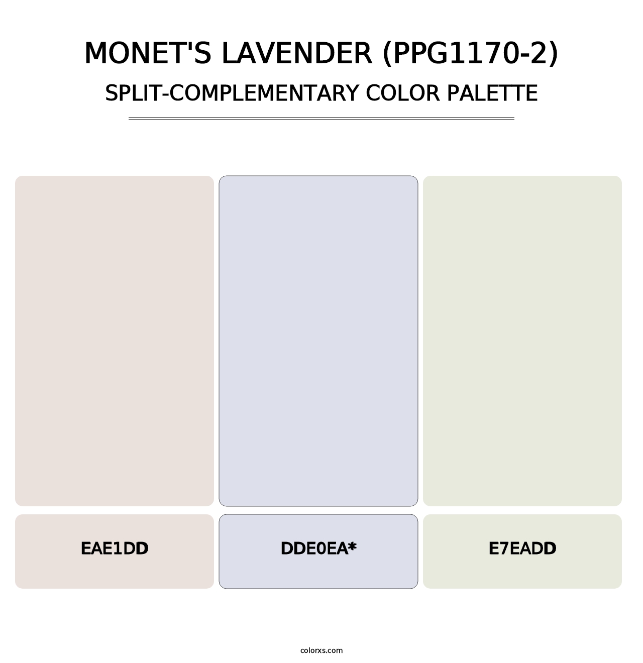 Monet's Lavender (PPG1170-2) - Split-Complementary Color Palette