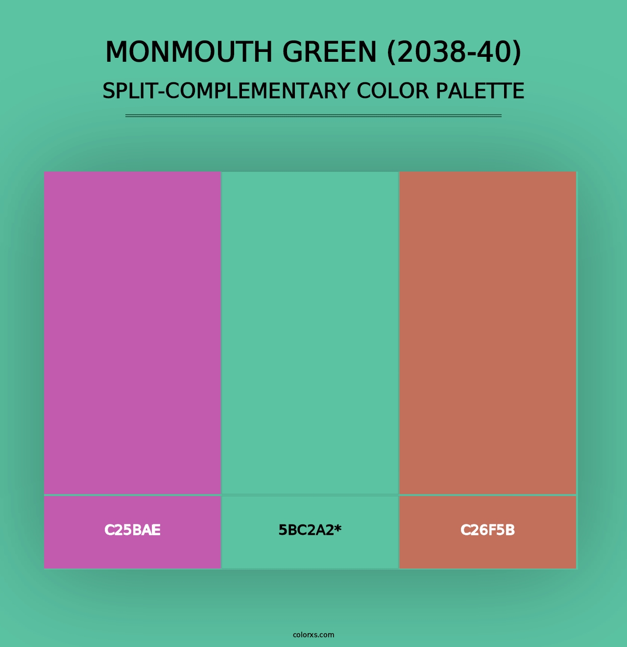 Monmouth Green (2038-40) - Split-Complementary Color Palette