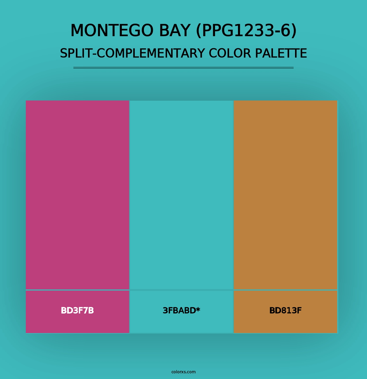 Montego Bay (PPG1233-6) - Split-Complementary Color Palette