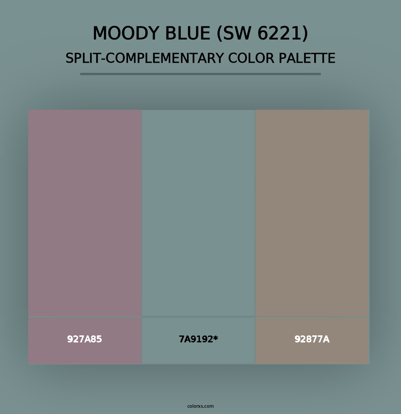 Moody Blue (SW 6221) - Split-Complementary Color Palette