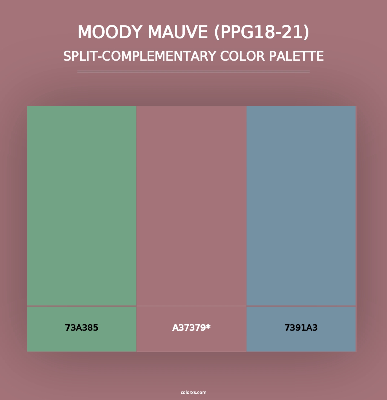 Moody Mauve (PPG18-21) - Split-Complementary Color Palette