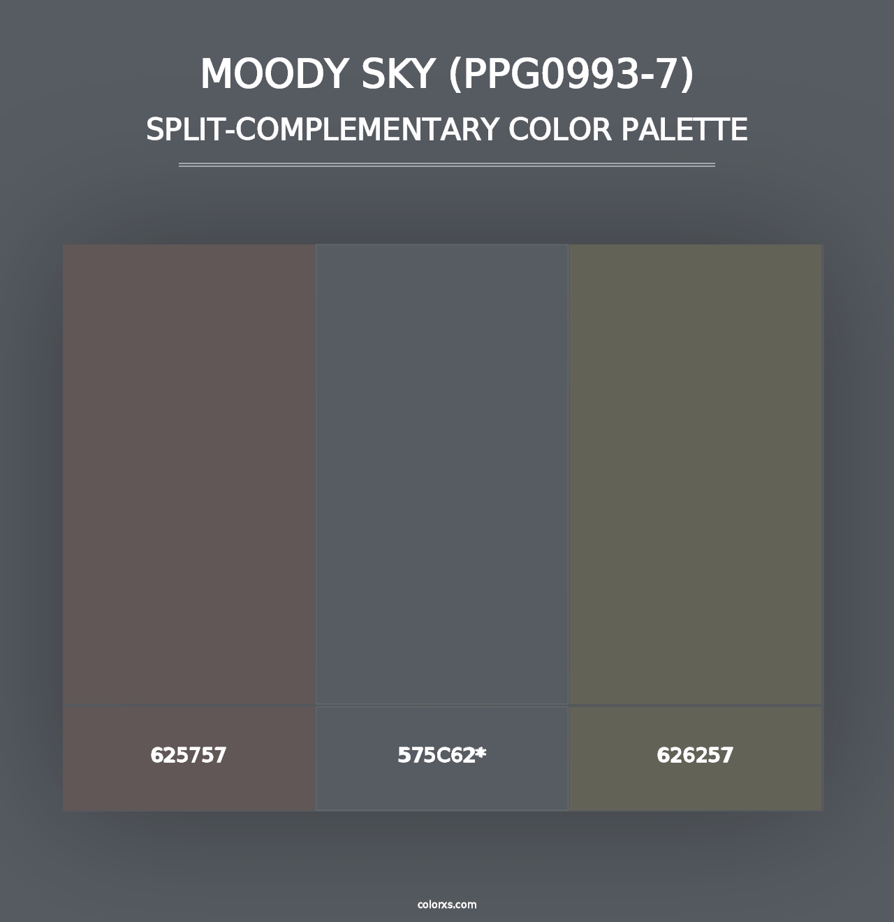 Moody Sky (PPG0993-7) - Split-Complementary Color Palette