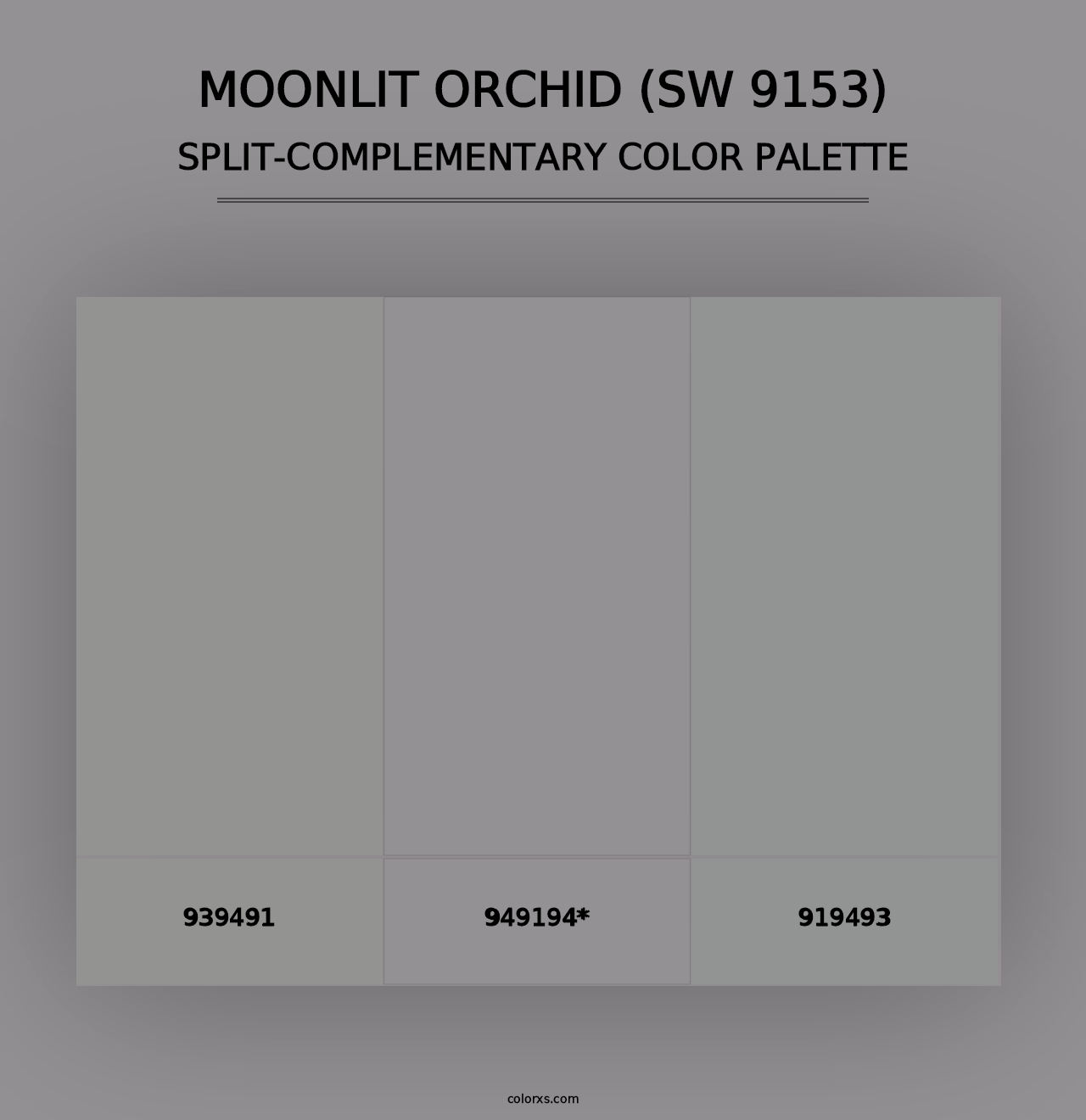 Moonlit Orchid (SW 9153) - Split-Complementary Color Palette