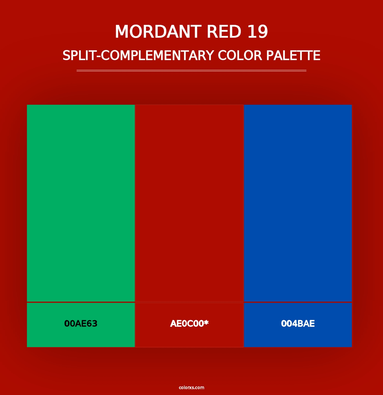 Mordant red 19 - Split-Complementary Color Palette