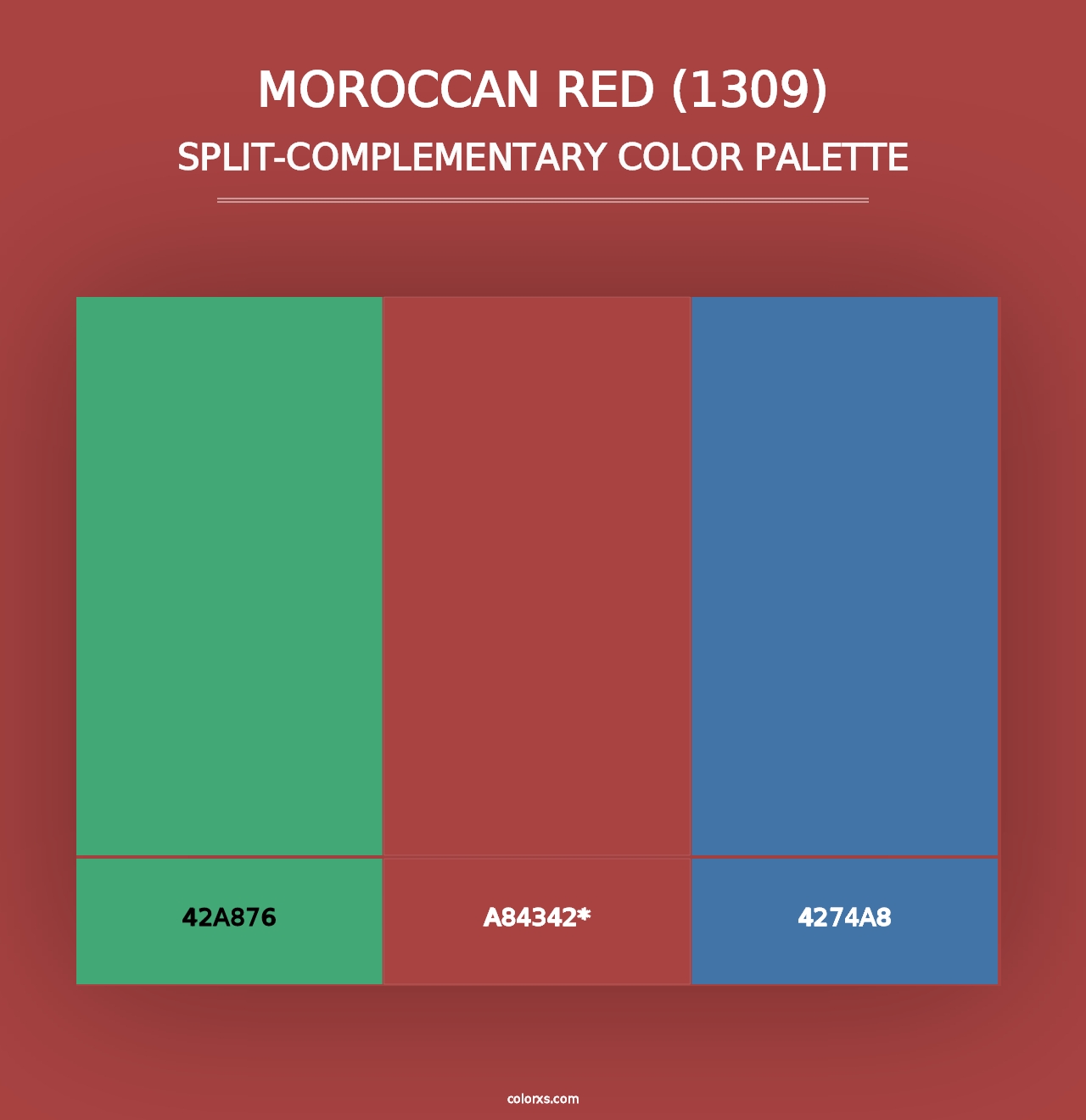 Moroccan Red (1309) - Split-Complementary Color Palette