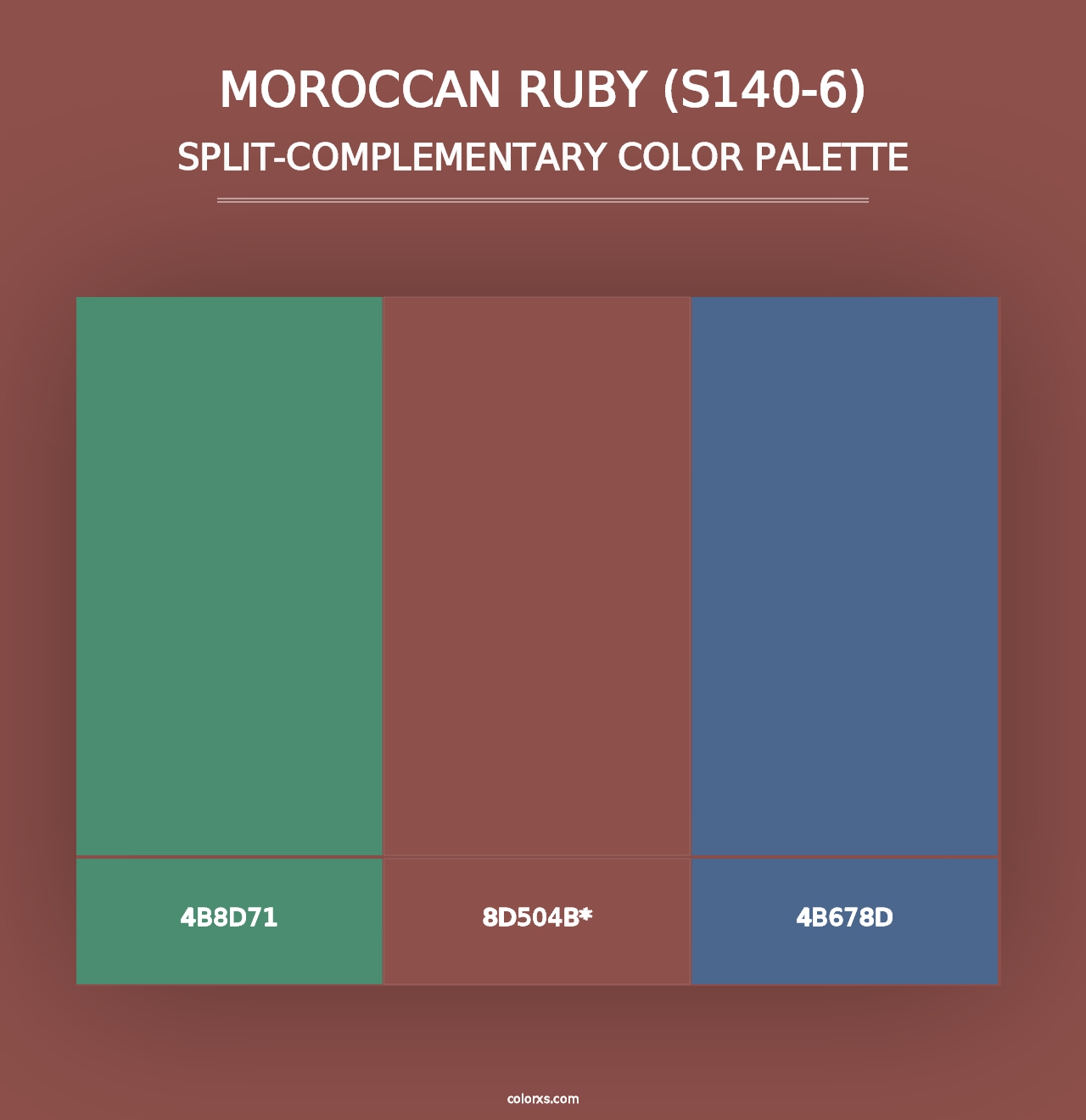 Moroccan Ruby (S140-6) - Split-Complementary Color Palette